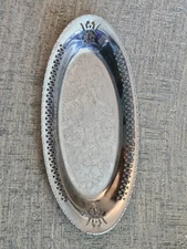 Krome Kraft Farber Bros. Vintage MCM Silver Dish Serving Tray