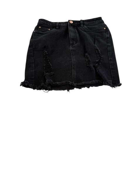 Used Denim Womens Size 10 Black Jean Skirt Good Condition