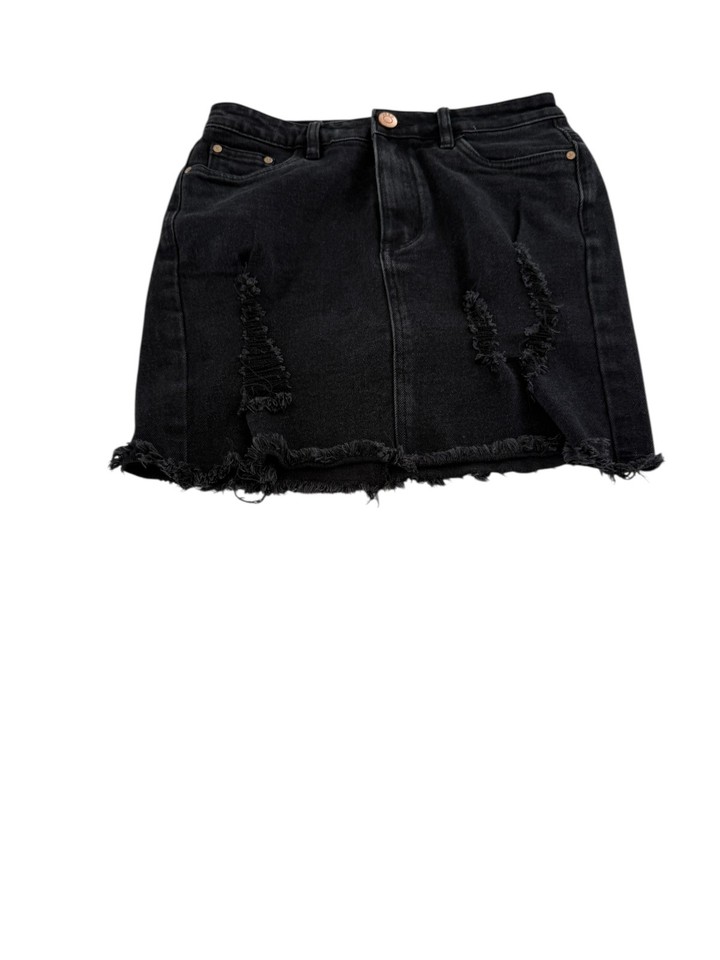 Used Denim Womens Size 10 Black Jean Skirt Good Condition