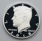 2018-S Proof Silver Kennedy Half Dollar 90% USA .900 Cameo San Francisco