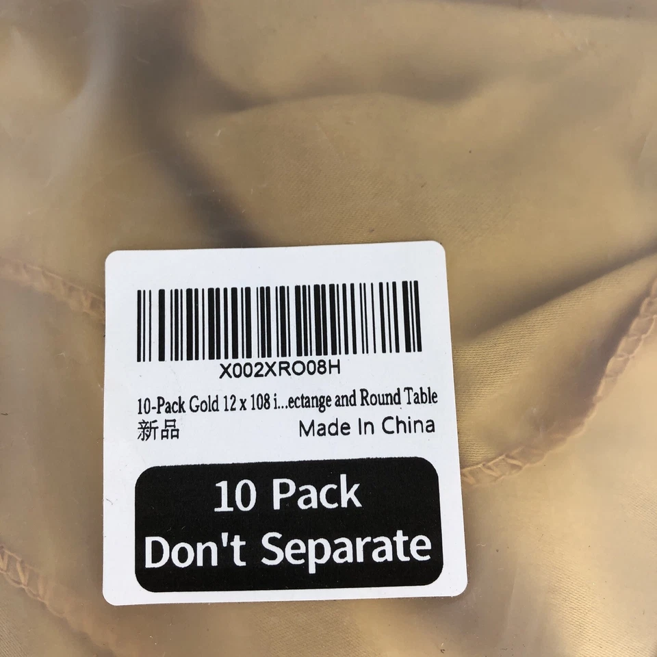 Gold Satin Runner 12 x 108 10-pack Round Table - Image 3 of 4