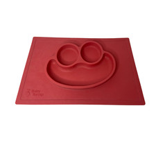    BABY TURNIP 3 COMPARTMENT PLATE  PLACEMAT SUCTION TRAY RED 100 SILICONE M0