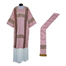 ROSE Deacon Dalmatic Vestment & Deacon's stole, American Dalmatic Chasuble, NEW