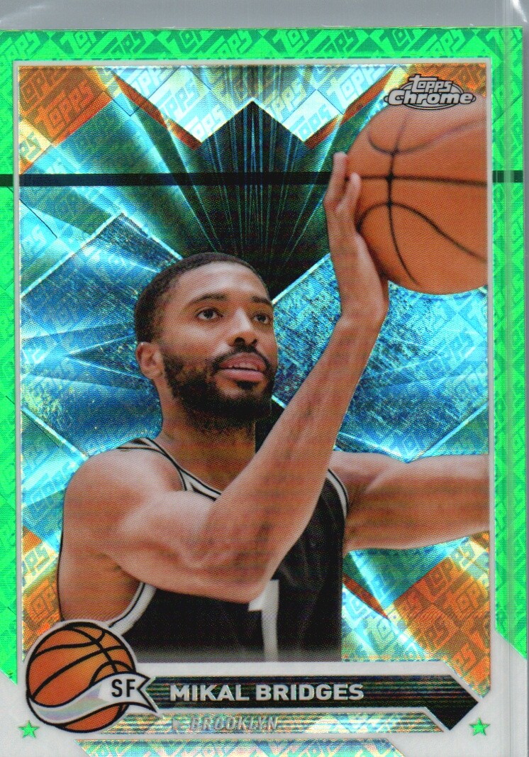 2023-24 Topps Chrome #2 Mikal Bridges Green Logo Refractors