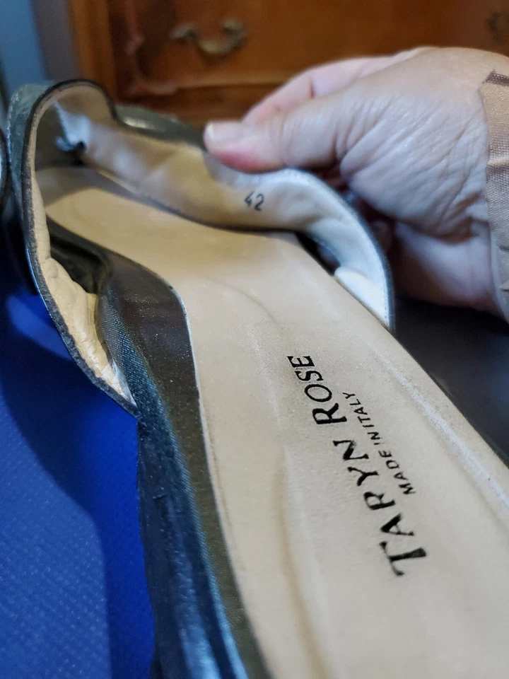 Sandalias para mujer Taryn Rose talla 42 M gris chanclas de cuero Foto 3 de 4