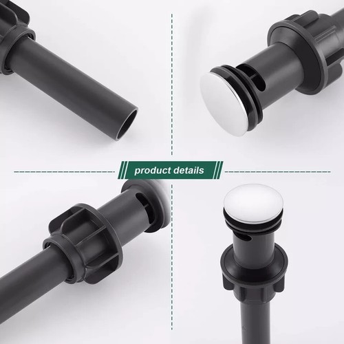Bathroom Faucet Lavatory Vessel Sink Pop Up Drain Stopper with Overflow Chrome - Picture 10 of 16