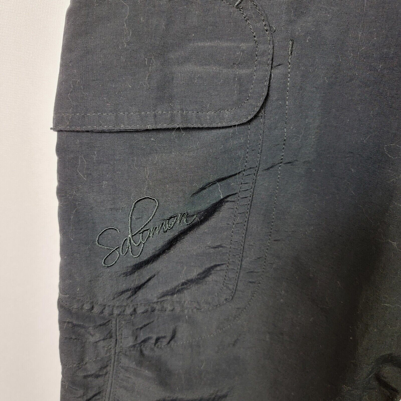 Salomon Capri Pantaloni Donna 6 Neri Alza Media Cargo Tasca Elasticizzato Nylon