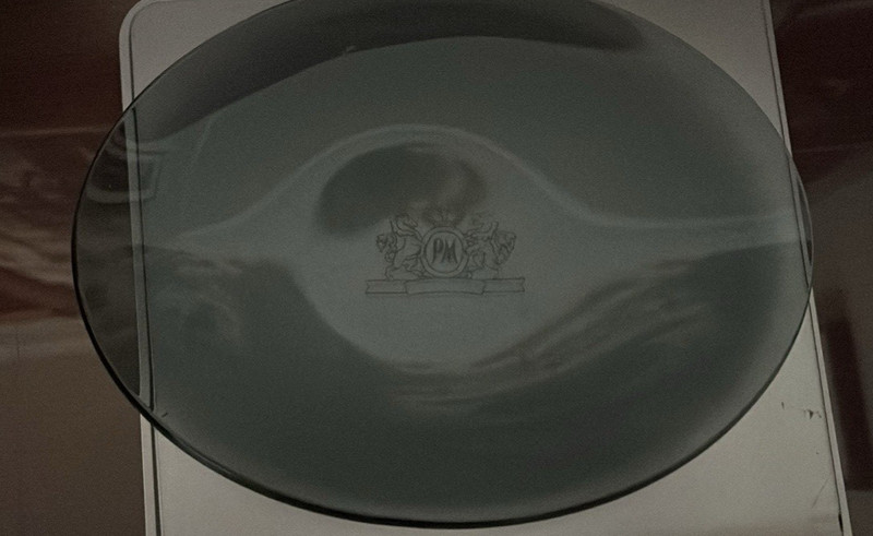 Black Philip Morris Glass Tray 8.25 X 6.25