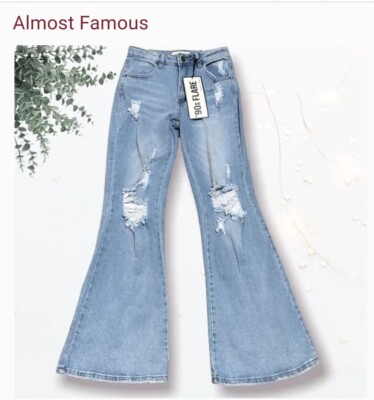 Almost Famous Distressed 90's Flare Jeans Size 5 Bell Bottoms / 31.5\