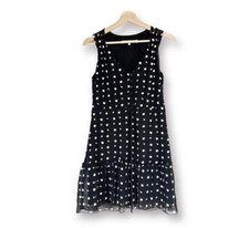 Anthropologie Hutch Button Front Drawstring Ruffle Hem Embroidered Dress XXS