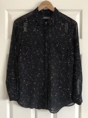 Mint Velvet Gorgeous Blue Star Print Shirt Size WORN ONCE
