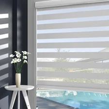 Zebra Blinds - Cordless Roller Window Shades, Light Filtering Roller 36"W x 72"H