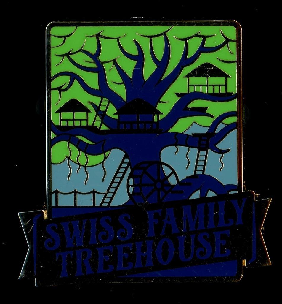 D23 Gold Member Gift 2020 Vintage Travel Logos Swiss Family Treehouse Disney Pin