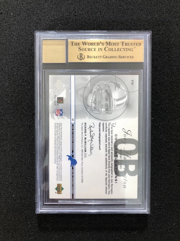 2002 Upper Deck SP Authentic JOEY HARRINGTON #216 BGS 9.5 💎 ROOKIE AUTO 139/280 - Image 2 of 2
