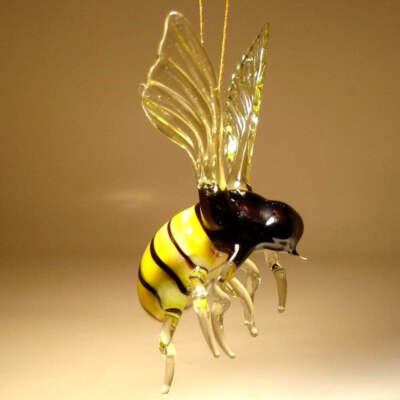 Glass Bee Figurine Ornament