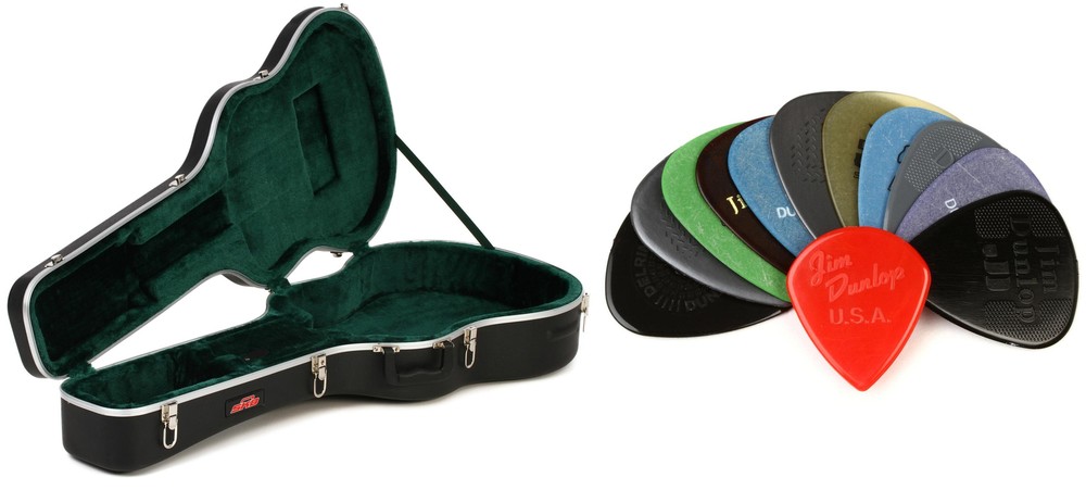 SKB 1SKB-8 Hard Case with Dunlop PVP102 Picks Value Pack  