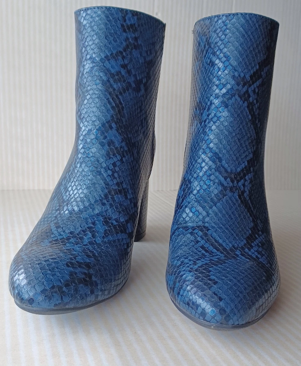 Blue snakeskin ankle best sale boots