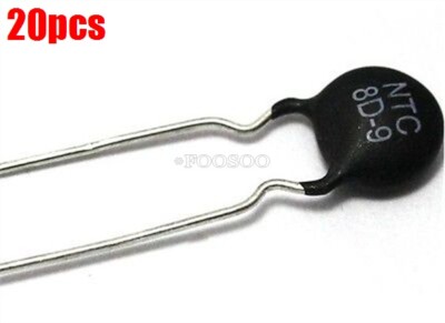 20Pcs Rated Resistor At 25°C 8 Ohm Ntc 8D-9 Thermistor Resistor fx