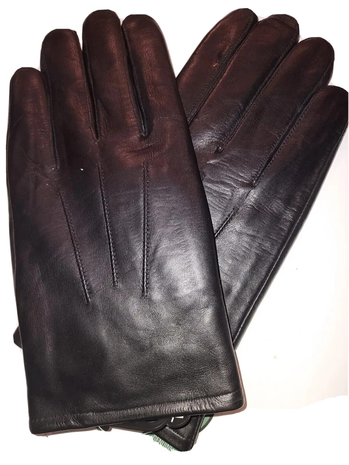 Men's Rabbit Fur Lined Leather Gloves,Black, XLarge