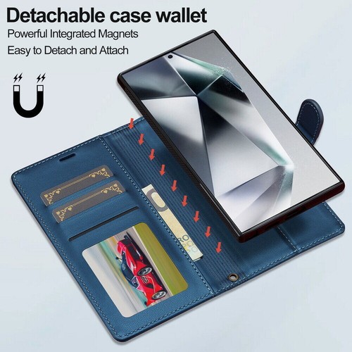 Custodia a portafoglio 2 in 1 rimovibile MagSafe per Samsung S25 S24 S23 S22 A55 A54 - Foto 52 di 80