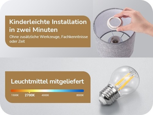 EDISHINE Tischlampe 2er Set mit USB-Ladefunktion Touch Dimmbar Nachttischlampe - Bild 15 von 18