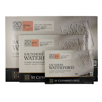 Saunders Waterford watercolour paper block cold hot pressed 300gsm 140lb