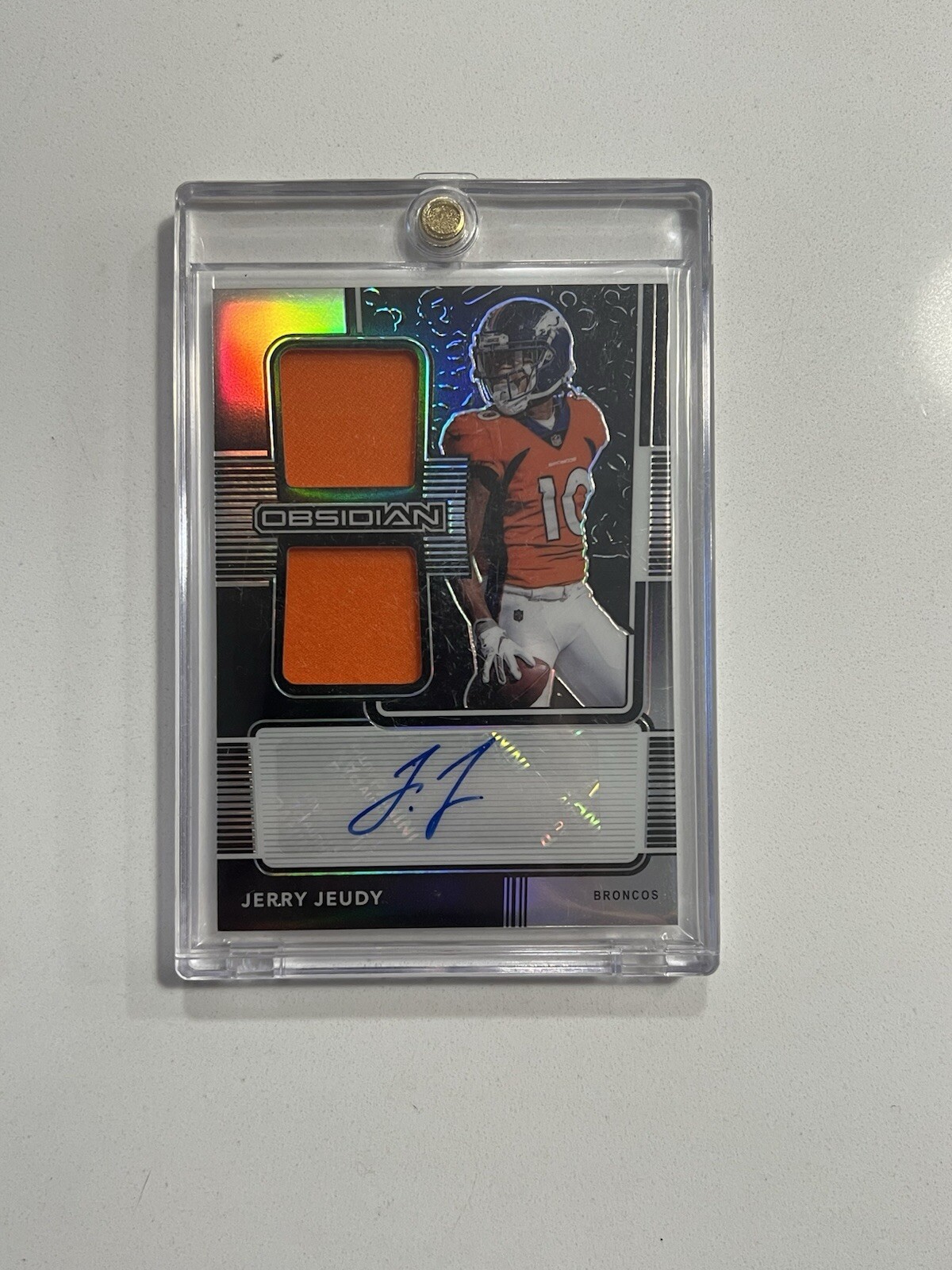 2020 Panini Obsidian Jerry Jeudy /150 Rookie RPA Dual Patch Auto RC