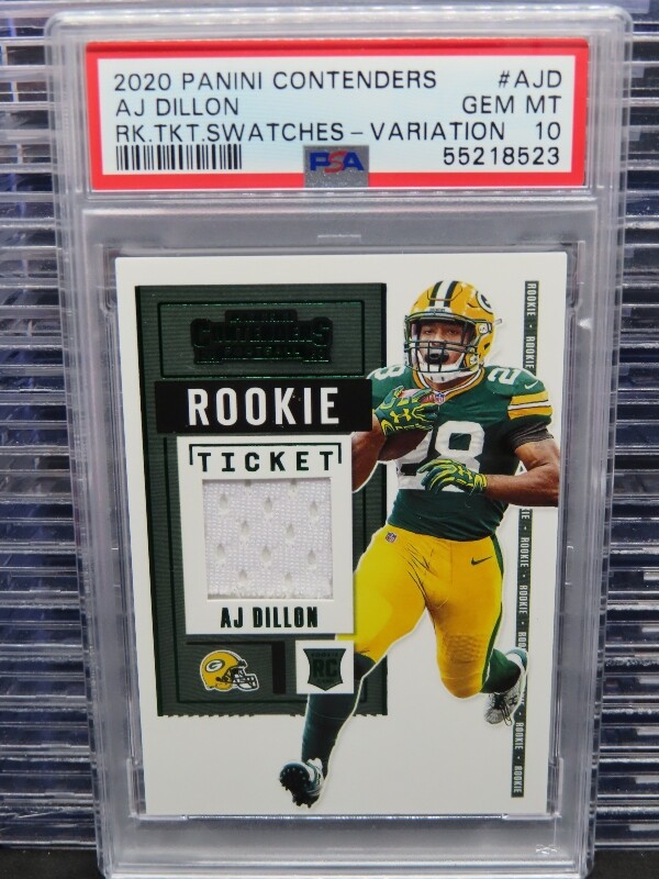 AJ Dillon Panini Contenders Rookie Ticket Swatches #AJD Variation