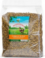 WORMSKING 2LB Dried Mealworms for Poultry, Wild Birds,Tasty Bird Food Layer Hens