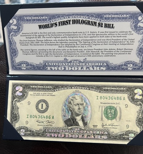 US $2 Bill World First Hologram Year 2003
