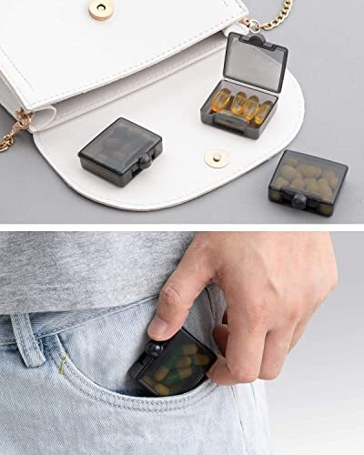 Small Pocket Pill Case3 Pack Barhon Daily Single Pill Box Organizer Portable ... - Picture 7 of 8