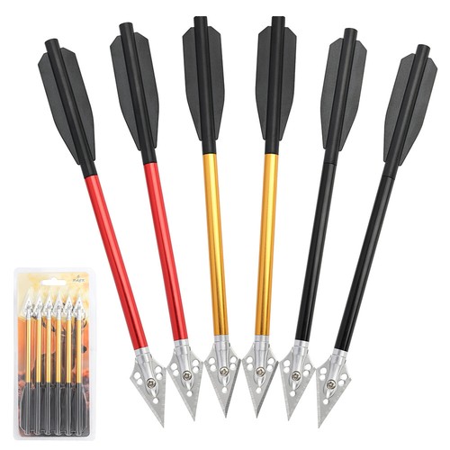 6/12 6.7" Aluminum Crossbow Bolts Arrows Blade Broadhead Vanes Archery Hunting