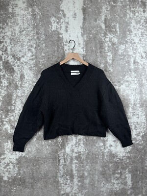 Wilfred Free Sweater US Small Womens Black Pullover V Neck Mohair Wool 