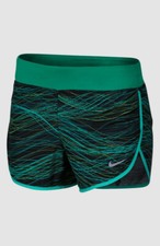  54 Nike Kid's Girl's Black Green Dri Fit Stretch Athletic Short Shorts Size XS