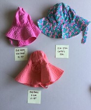 Baby Girl Toddler Summer Sun Hat Lot of 3 Gap, Old Navy, Carter's