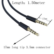 1.50meter 5ft 3.5mm male to male audio Cable 4-poles with 17mm long tip