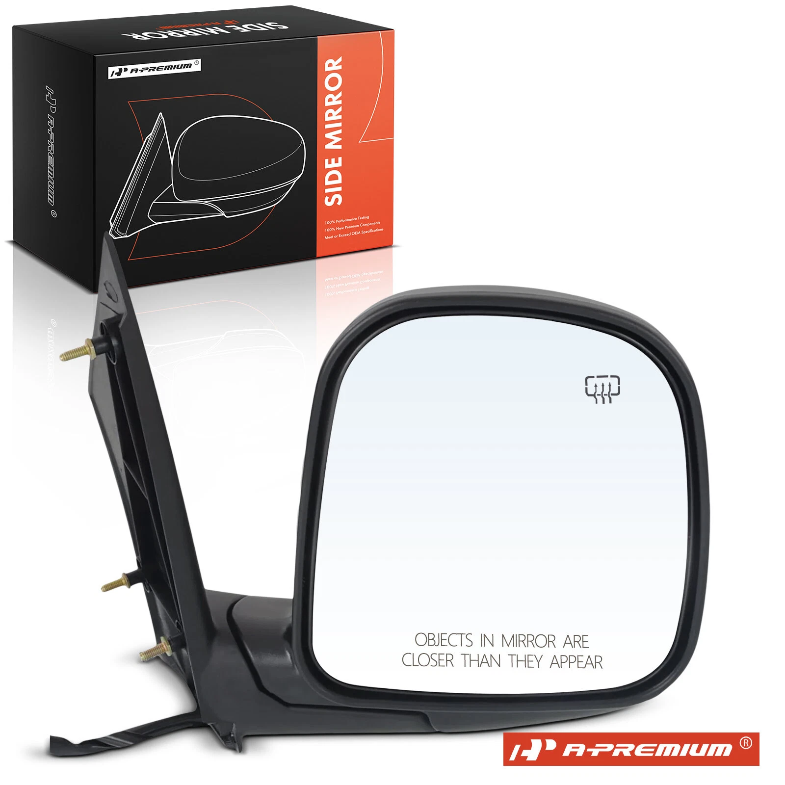 A-Premium Passenger Power Mirror Manual Fold Heated for Chevy Express GMC Savana