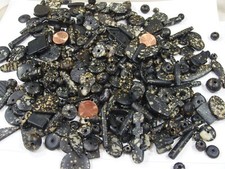3 Pounds Black Water Buffalo Bone Beads / Scrap Pieces / Left Overs M-5   