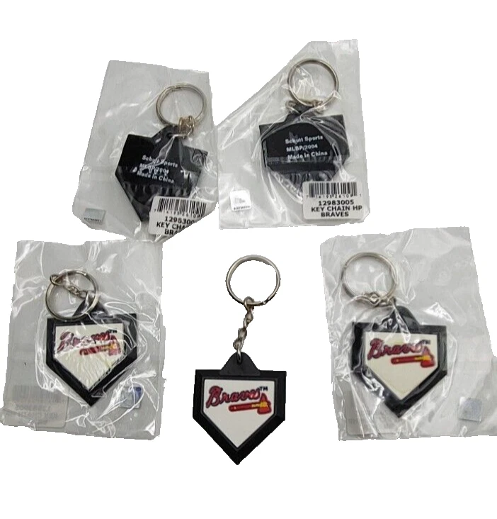 LOT of 5 Vintage Atlanta Braves MLB Baseball Schutt Sports Home Plate Key Ring - Image 3 of 4