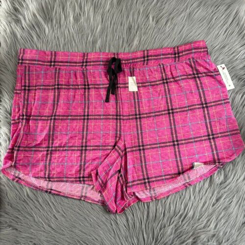 Secret Treasures Pajama Shorts Womens Size 3X (22W-24W) Pink Plaid Pajamas Pjs