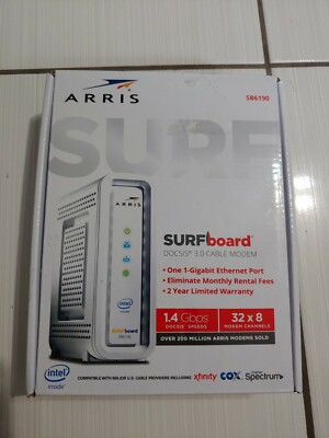 ARRIS SURFboard 32 x 8 DOCSIS 3.0 Cable Modem - White SB141 Open Box