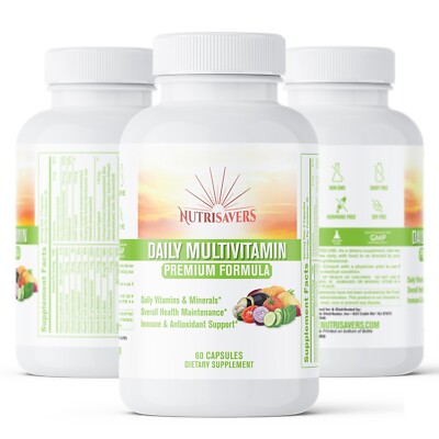 Complete Daily Multivitamin: Immune - Antioxidant Support - 60 Caps, Pack of 3