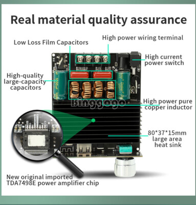 12-38V 160WX2 Audio Amplifier Board 2.0 Dual Channel Stereo TDA7498E NEW