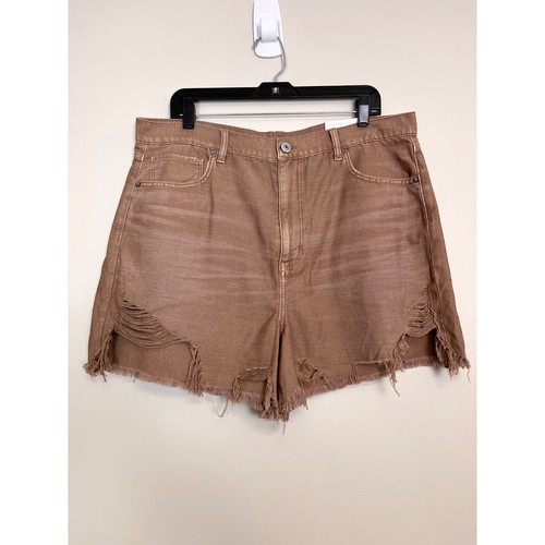 NWT American Eagle Highest Rise Mom Shorts Brown Cutoffs Distressed Size 18 | eBay