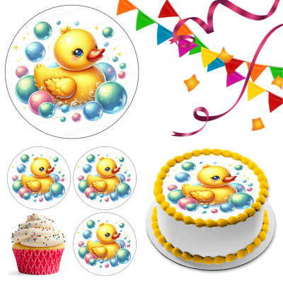 Ente Entlein Tortenaufleger Party Deko essbar Geburtstag Geschenk Gummi Cupcake Badewanne