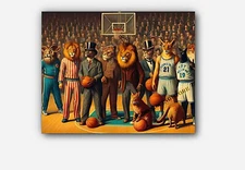 Basketball Player NBA humorous & surreal twist anthropomorphized Art #4 Reprint