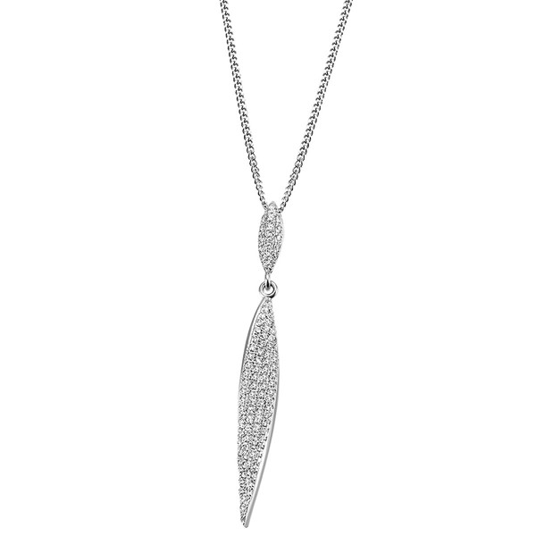 Goldmaid Damen-Collier Modern 925/- Sterlingsilber 101 Zirkonia Weiss Neu-image
