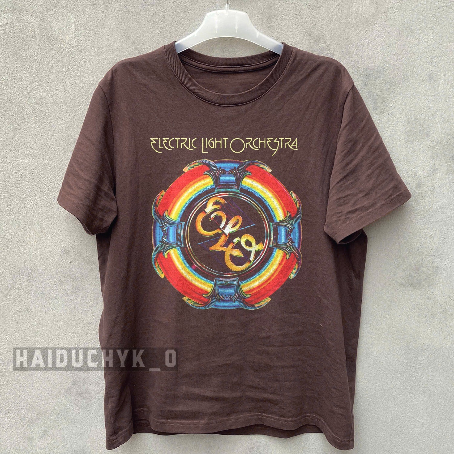 ELO Anniversary Unisex Russet T-Shirt - Sizes S to 5XL - Electric Light Orchestra Fan Gift