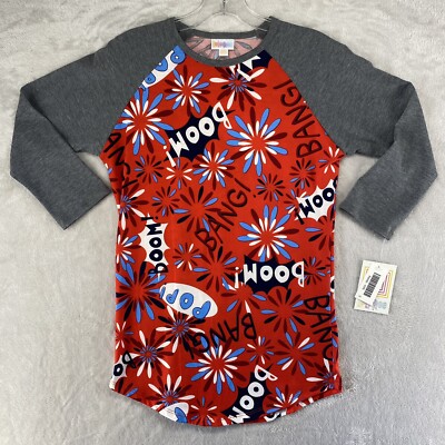 NEW!! Lula Roe Women's Top - Randy - XX-Small - Red, White & Blue Fireworks