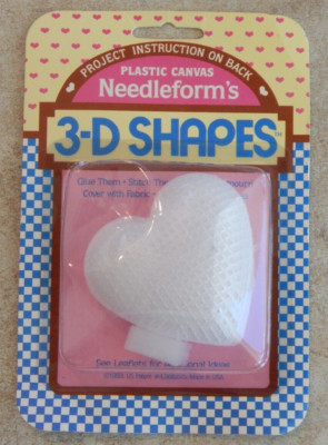 VTG (1983) New NeedleForm Plastic Canvas 3D Shapes Hearts Love